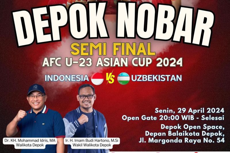 Depok gelar nobar laga semifinal Indonesia vs Uzbekistan U-23