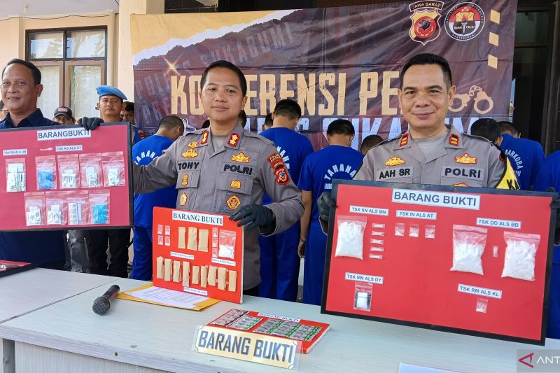 Polres Sukabumi ringkus 21 orang diduga pengedar narkoba dalam sebulan