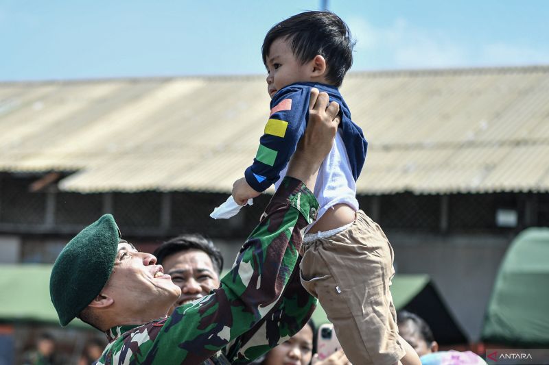 Kedatangan Satgas Pamtas RI-Papua Nugini di Palembang