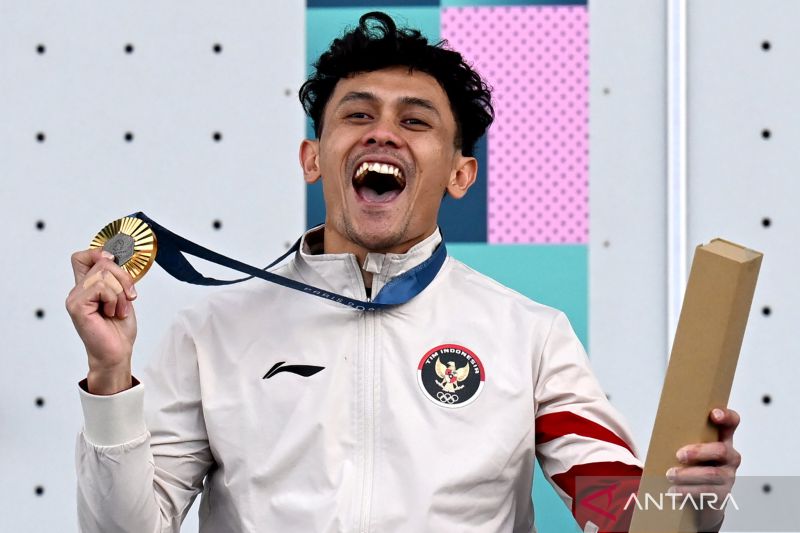 Olimpiade Paris 2024 : Veddriq Leonardo raih medali emas
