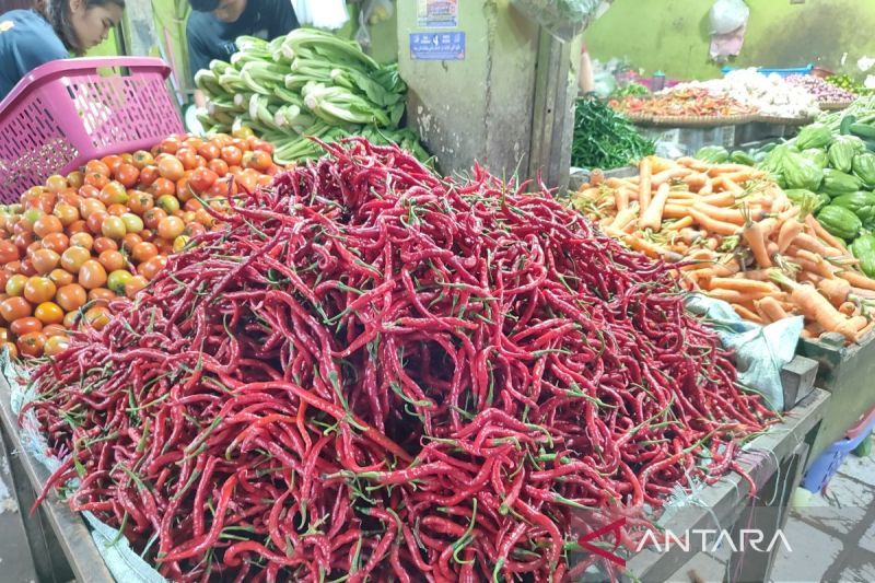 Harga  cabai merah keriting turun jadi Rp31.880 per kg