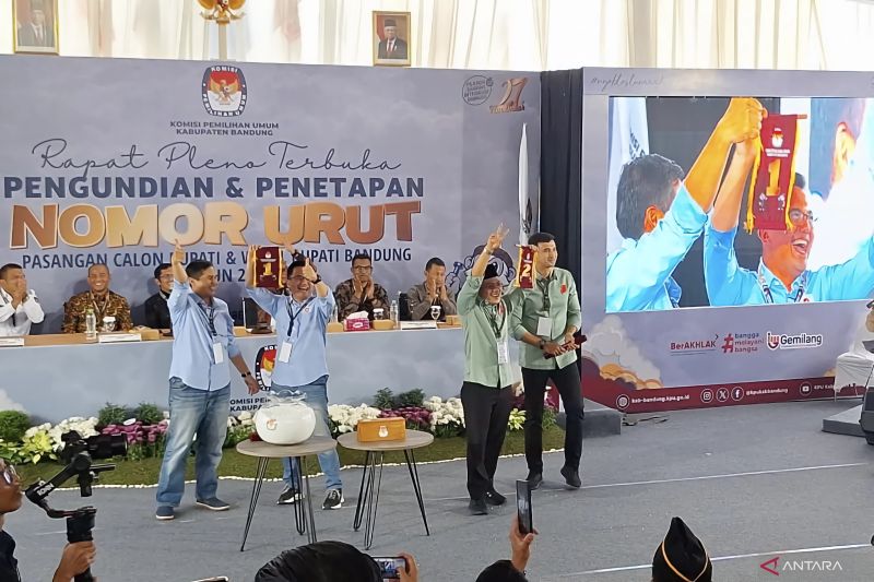 KPU menetapkan nomor urut pasangan calon bupati-wakil bupati Bandung