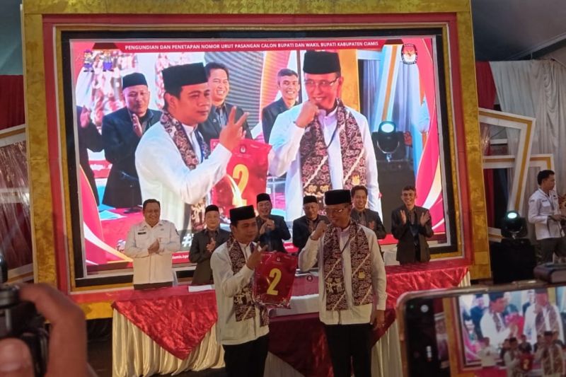 KPU Ciamis tetapkan nomor urut pasangan tunggal dan kolom kosong