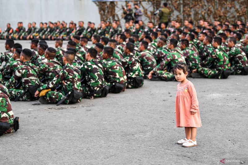 Kedatangan Satgas Pamtas RI-Malaysia di Palembang