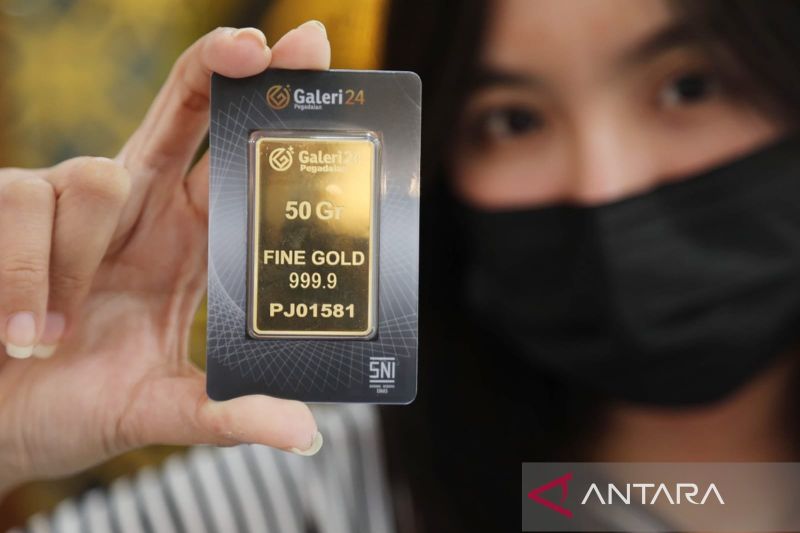 Harga emas Antam, UBS, dan Galeri24 di Pegadaian turun