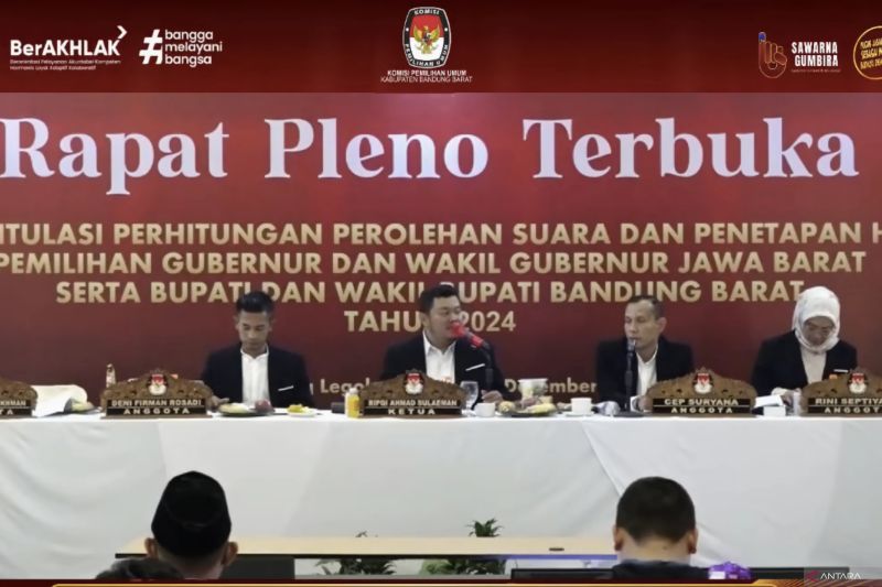 KPU: Jeje Govinda-Asep raih suara terbanyak di Pilkada Bandung Barat 2024