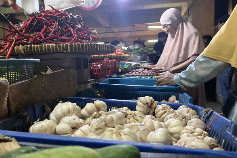 Harga pangan pada Sabtu, bawang putih naik Rp1.300 menjadi Rp43.200 per kg