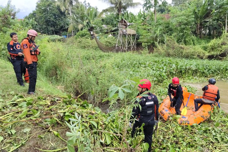 BPBD Ciamis bersihkan eceng gondok di sungai penyebab banjir