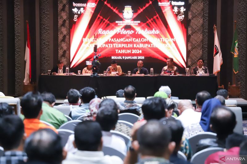 KPU Kabupaten Bekasi menetapkan pemenang Pilkada 2024