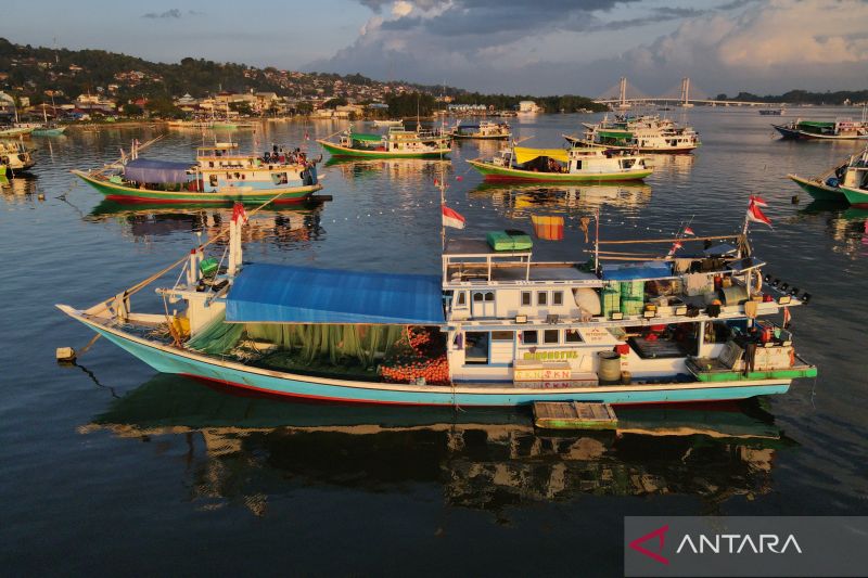 Kapal nelayan di Teluk Kendari