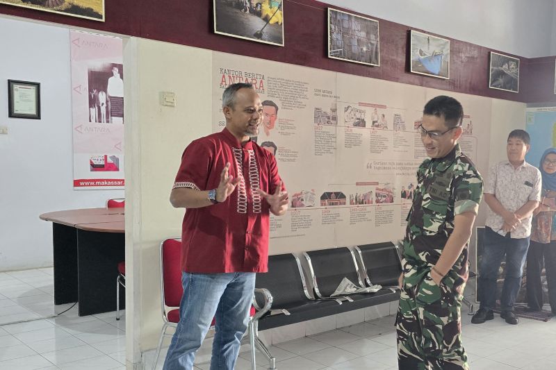 Kunjungan Kapendam XIV/Hasanuddin ke ANTARA Sulselbar