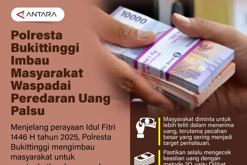 Polresta Bukittinggi imbau masyarakat waspadai peredaran uang palsu