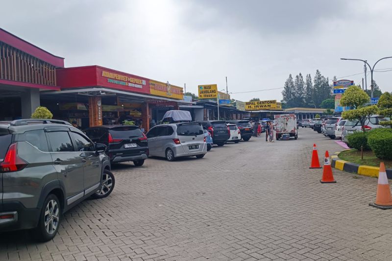 Pemudik memadati Rest Area KM 207 Tol Palikanci pada H-3 Lebaran