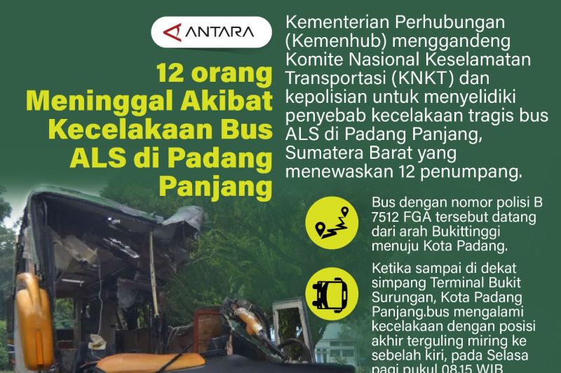 12 orang meninggal akibat kecelakaan bus ALS di Padang Panjang
