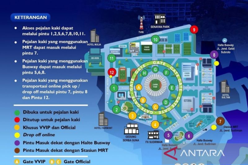 Berikut akses pejalan kaki menuju GBK saat laga Timnas Indonesia lawan China