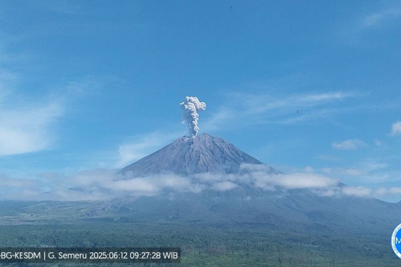 Semeru hari ini erupsi empat kali dengan tinggi letusan hingga 1.000 meter