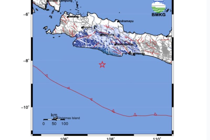 Info gempa hari ini baru saja M4,8 guncang Tasikmalaya