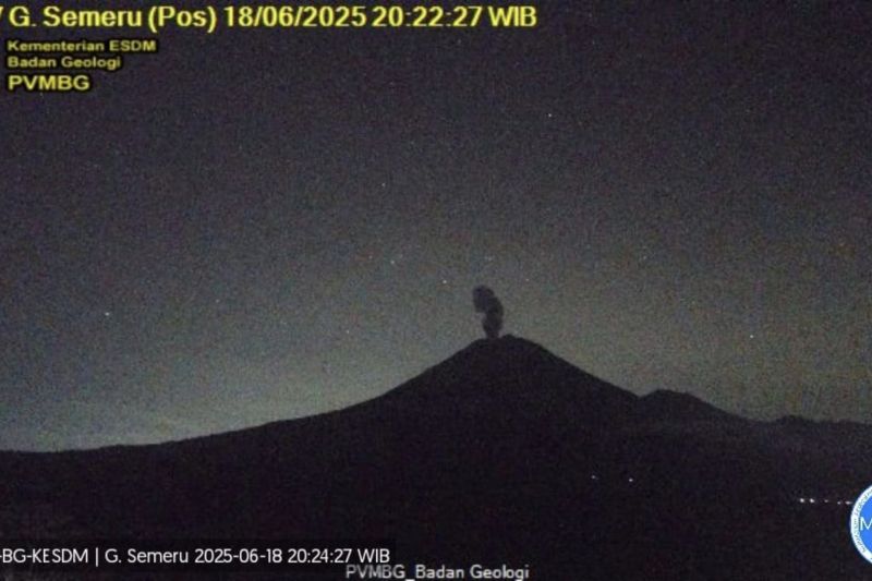 Gunung meletus hari ini, Semeru erupsi dengan tinggi letusan 800 meter