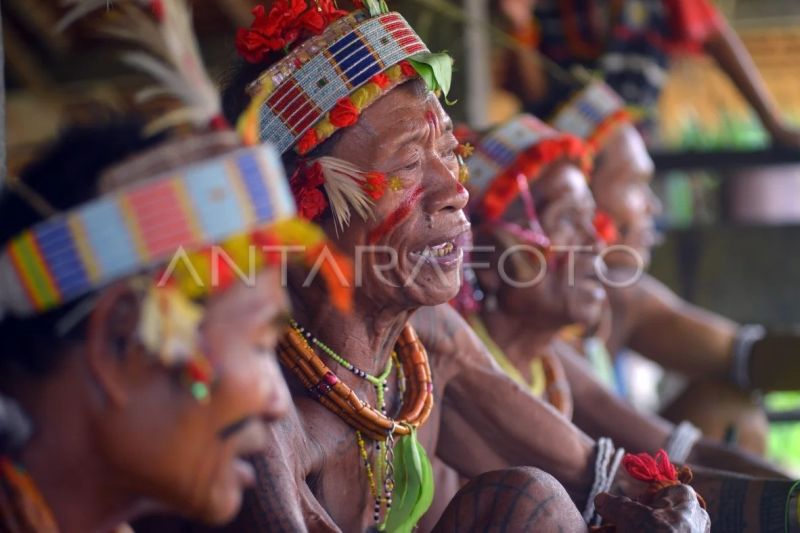 Upacara adat memperingati kematian di Mentawai