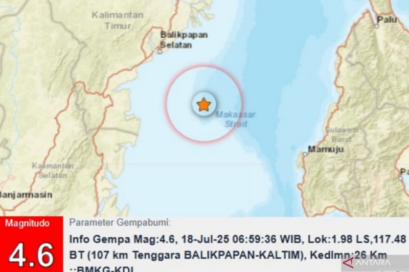 Gempa di Kota Balikpapan disebabkan aktivitas sesar aktif