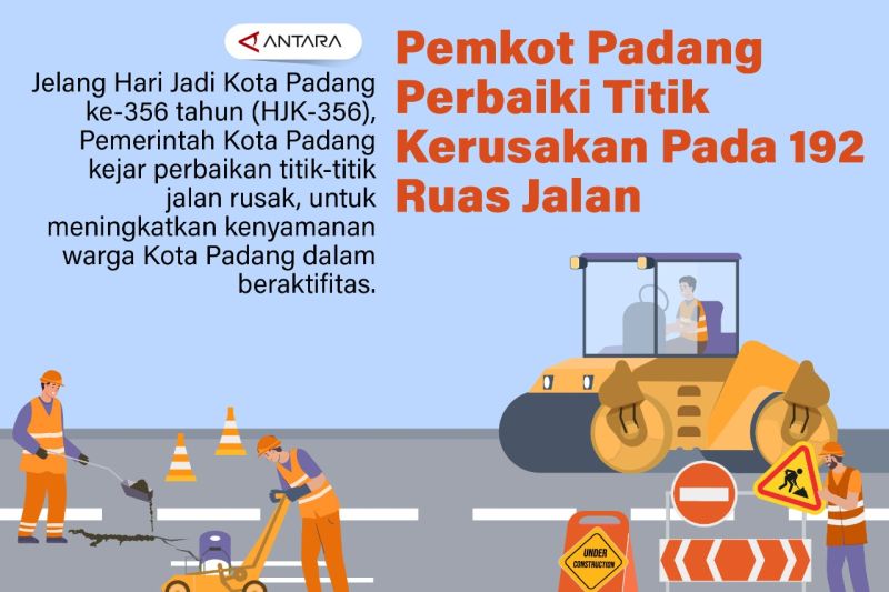 Pemkot Padang perbaiki titik kerusakan pada 192 ruas jalan