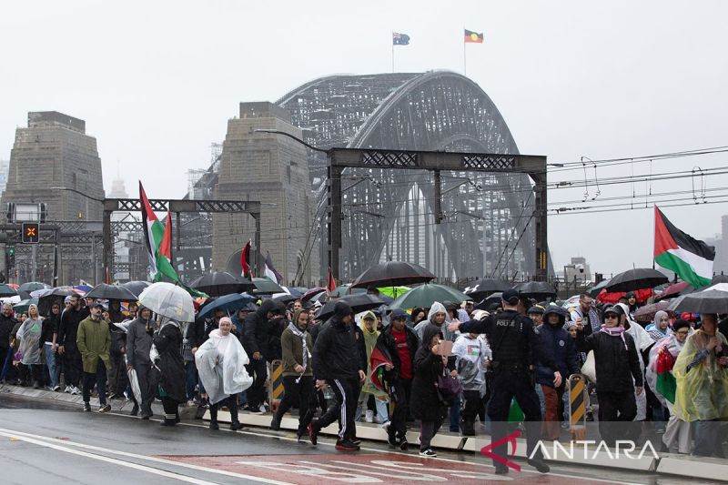Ribuan warga Australia pro Palestina serukan gencatan senjata di Gaza