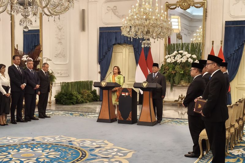 Prabowo-Boluarte teken deklarasi 50 tahun hubungan RI--Peru