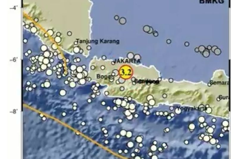 Info gempa hari ini baru saja M3,2 guncang Kabupaten Bekasi