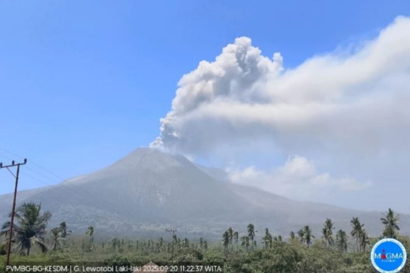 Gunung Lewotobi Laki-laki di Flotim hari ini erupsi tujuh kali dalam enam jam