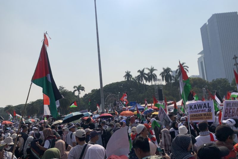 Massa pengunjuk rasa minta pemerintah kawal gencatan senjata di Palestina