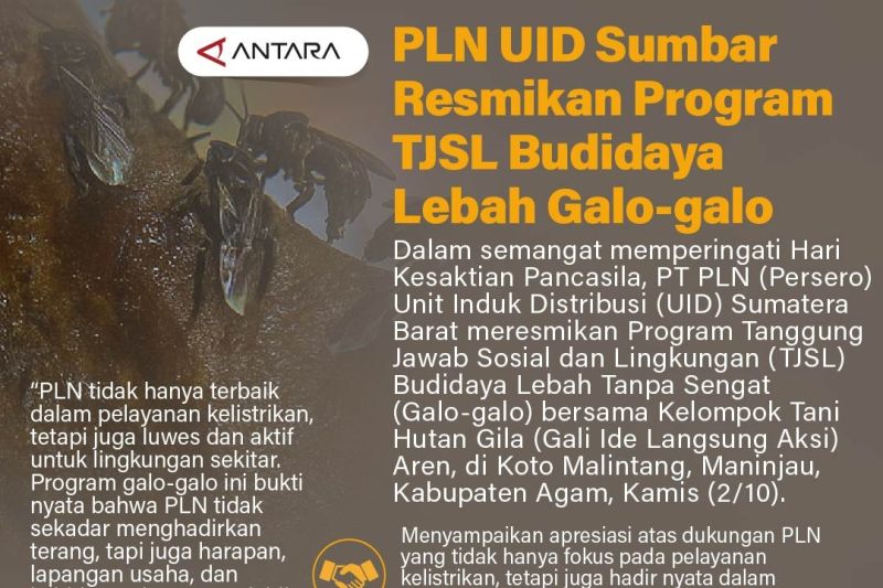 PLN UID Sumbar Resmikan Program TJSL Budidaya Lebah Galo-galo
