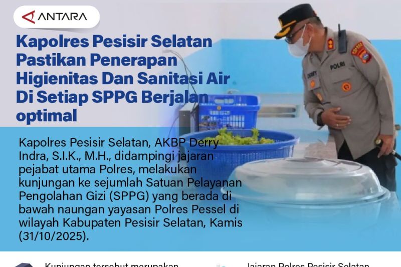 Kapolres Pesisir Selatan pastikan penerapan higienitas dan sanitasi air di setiap SPPG berjalan optimal