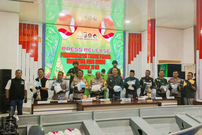 19 Kilogram Sabu-sabu dimusnahkan Polres Inhil