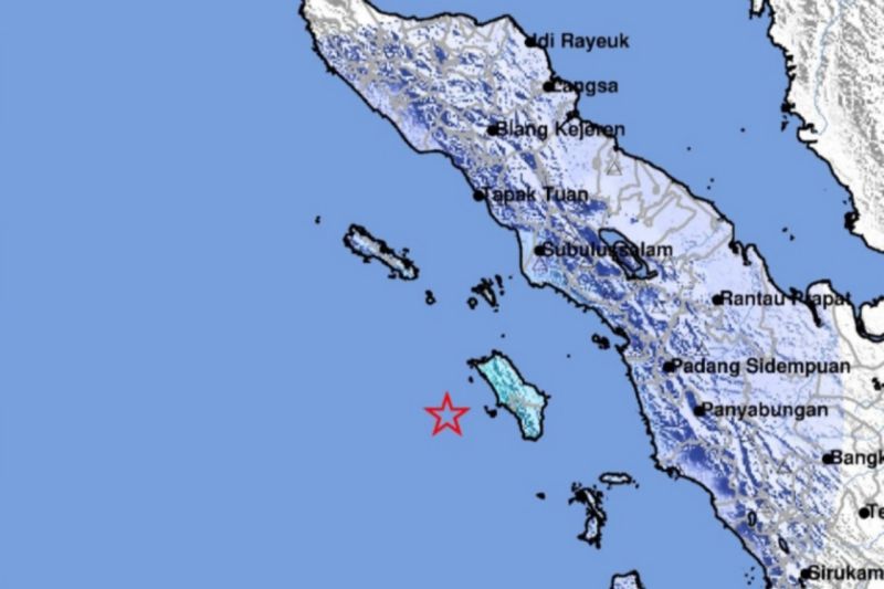 Info gempa hari ini di Nias Barat M5,0 tak berpotensi tsunami
