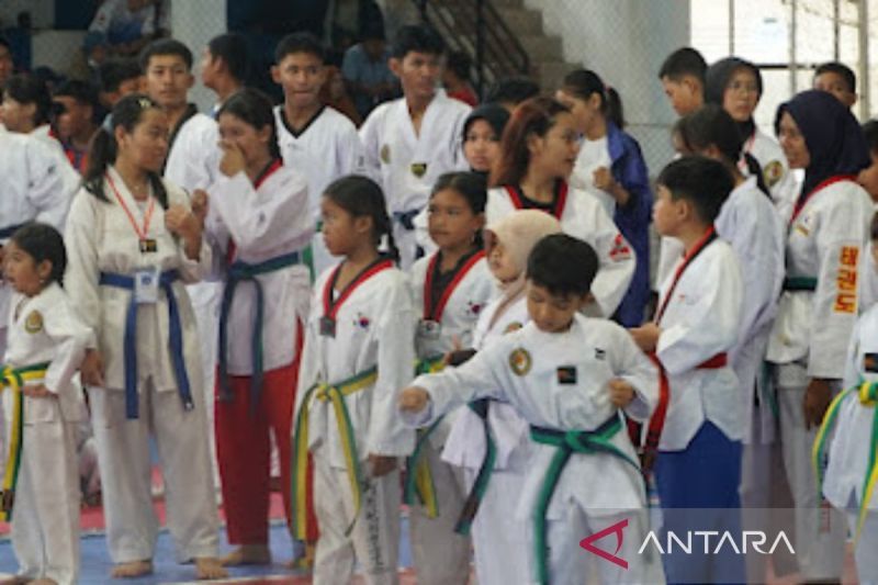 Ratusan atlet muda bertanding di kejuaraan taekwondo Banjarmasin