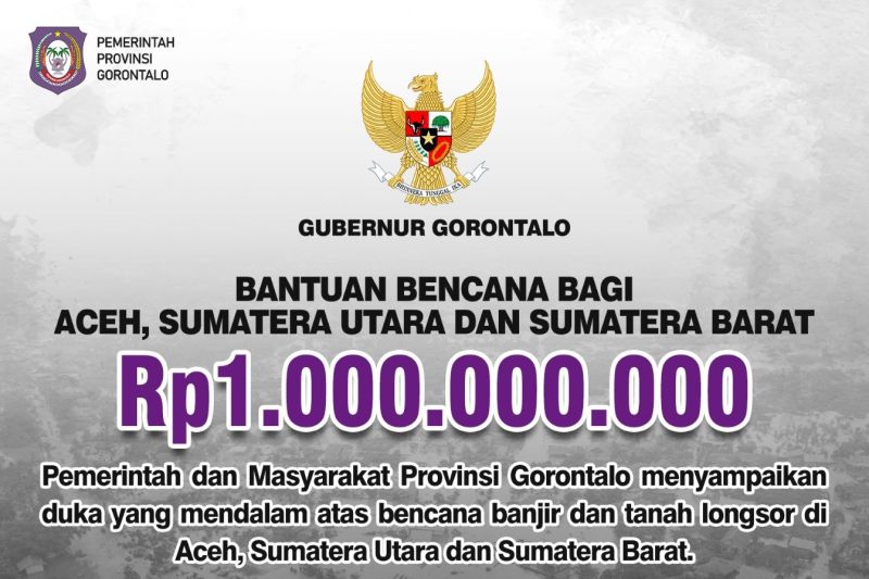 Pemprov Gorontalo serahkan bantuan Sumatera