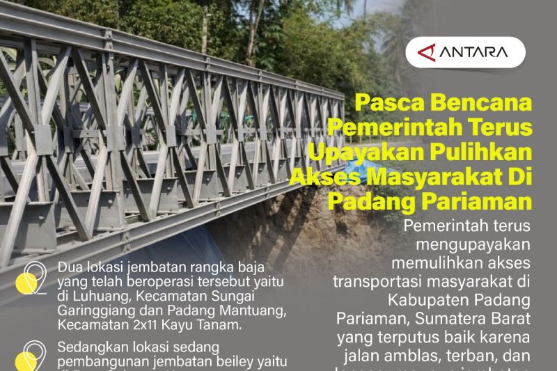 Pasca bencana Pemerintah terus upayakan pulihkan akses masyarakat di Padang Pariaman