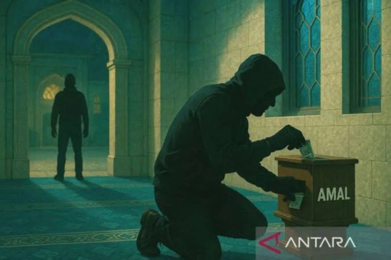 Aksi percobaan pembobolan kotak amal di Tambora terekam CCTV