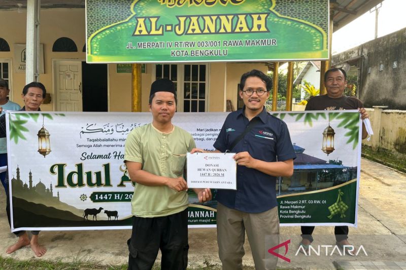 LKBN ANTARA salurkan hewan kurban untuk Masjid Al Jannah Kota Bengkulu