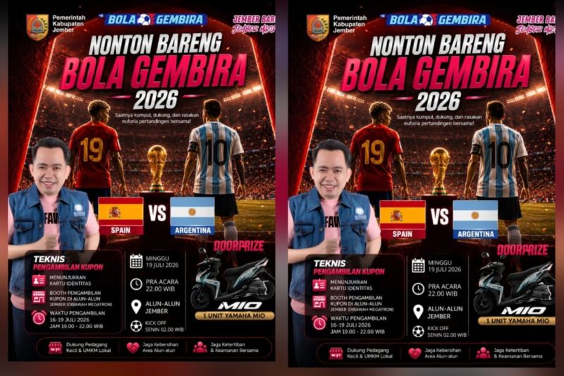 Pemkab Jember sediakan "doorprize" sepeda motor pada nobar Piala Dunia