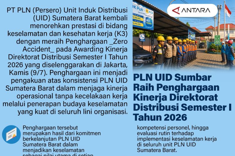 PLN UID Sumbar Raih Penghargaan Kinerja Direktorat Distribusi Semester I Tahun 2026
