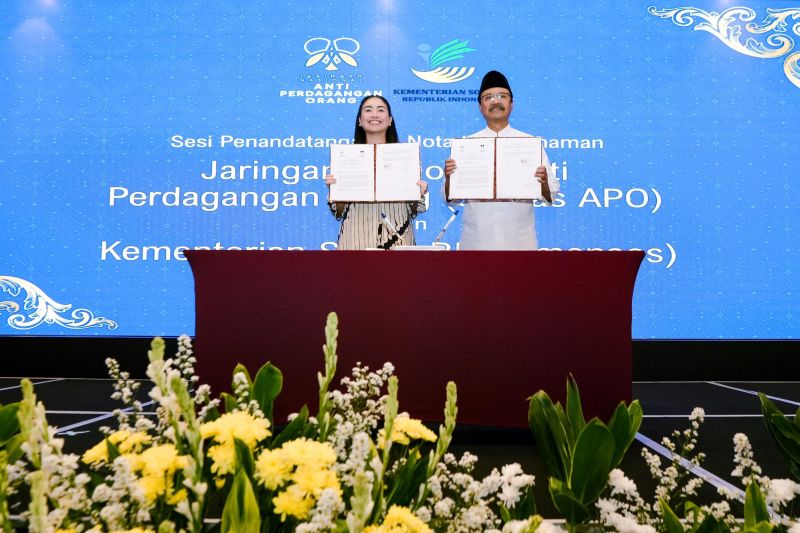 Kemensos teken MoU perkuat perlindungan korban perdagangan orang