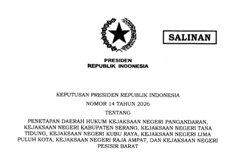 Prabowo tetapkan daerah hukum tujuh kejaksaan negeri baru