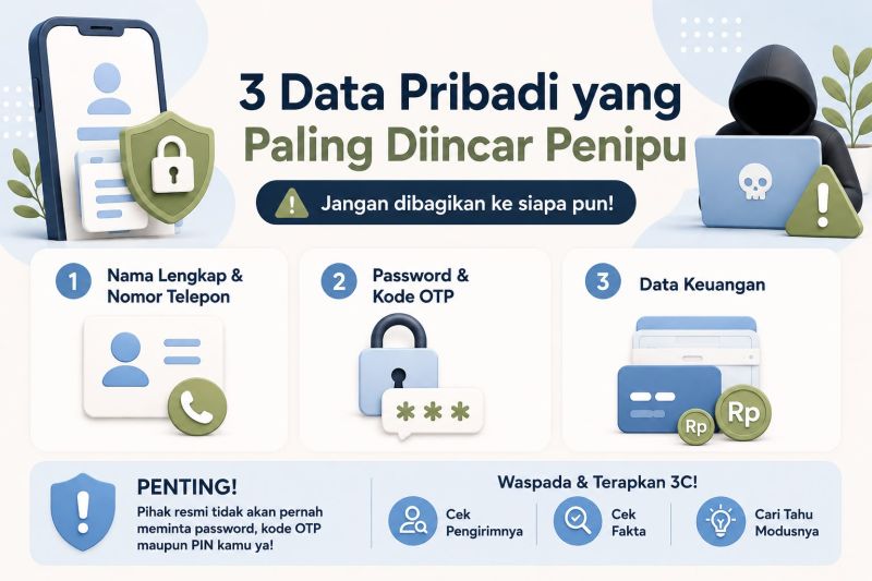Ini jenis data pribadi yang paling diincar penipu