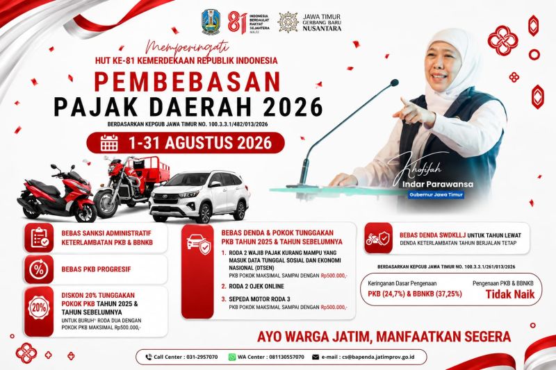gubernur-khofifah-beri-keringanan-pajak-kendaraan-selama-agustus-2026