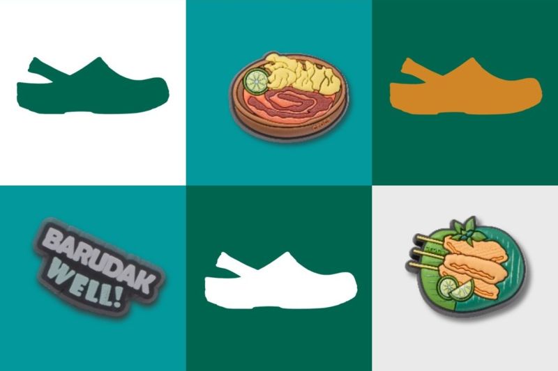 Kuliner khas Indonesia dijadikan inspirasi koleksi pada pin sandal