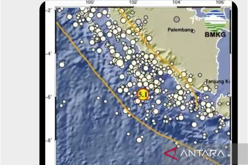 Gempa magnitudo 5,1 guncang Bengkulu tak berpotensi tsunami