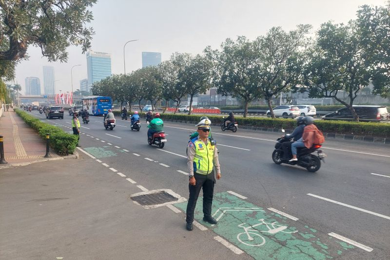 Lalu lintas Gatot Subroto mulai dijaga jelang Sidang Tahunan MPR