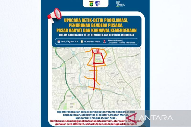 Polisi imbau warga pakai transportasi umum saat perayaan HUT Ke-81 RI
