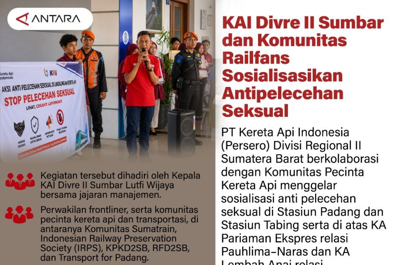 KAI Divre II Sumbar dan Komunitas railfans sosialisasikan antipelecehan seksual